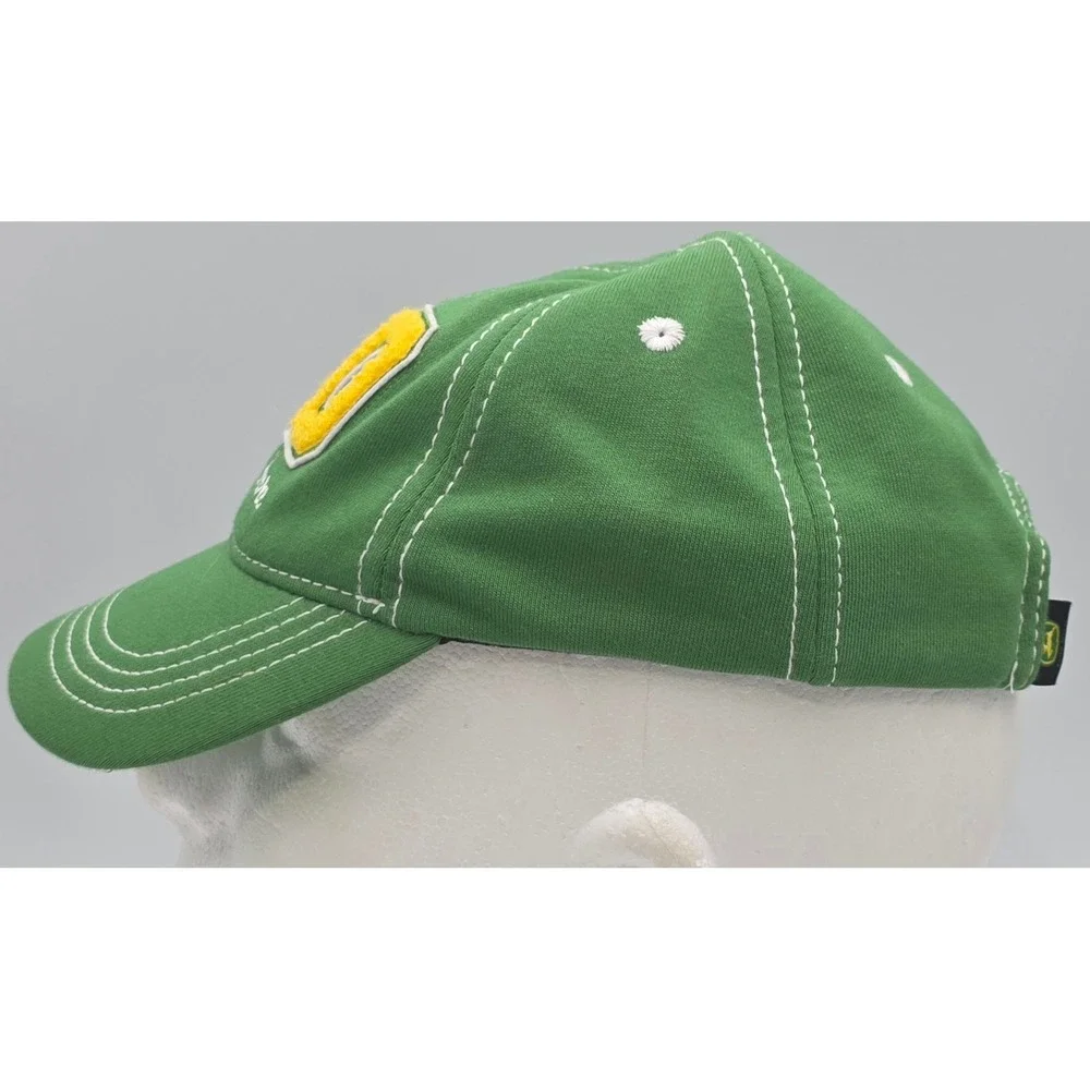 John Deere Baseball Cap Toddler OS Green Chenille Patch Elastic Back Hat